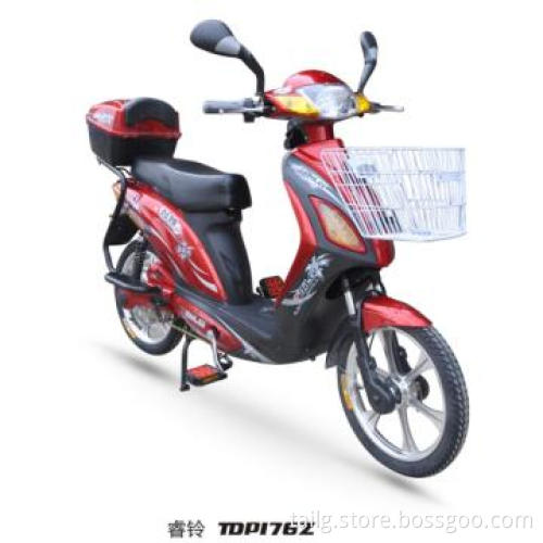 Red fashionable 350W 48v Electric Bicyle